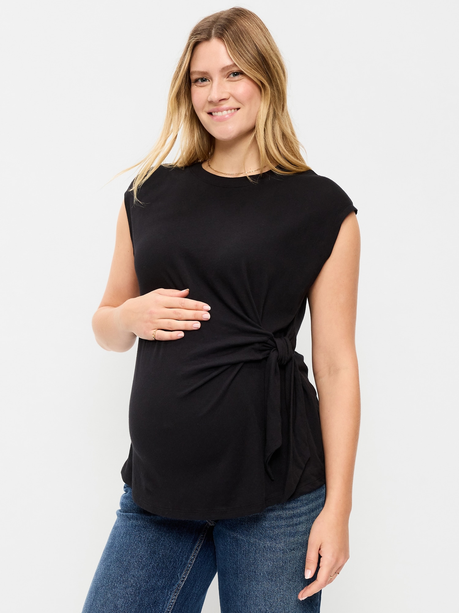 Maternity Side-Tie Jersey Top