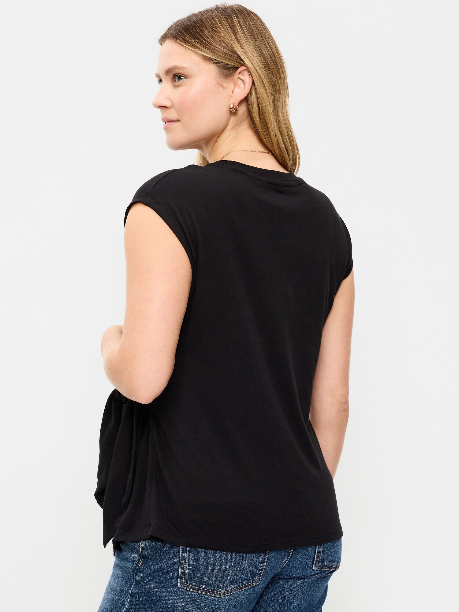 Женский топ Old Navy Maternity Side-Tie Jersey Top, цвет: Чёрный — фото 2
