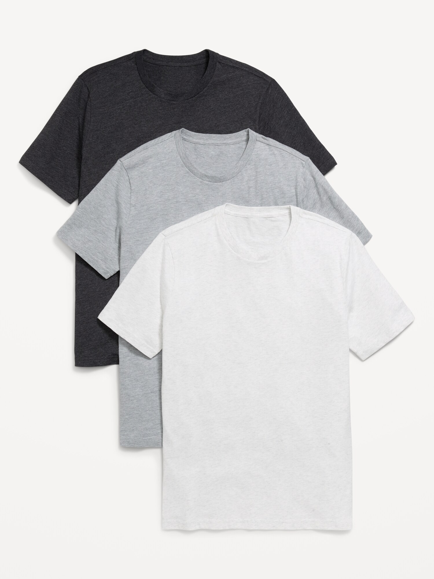 Мужские футболки Old Navy Solid Crew-Neck T-Shirt 3-Pack, цвет: Меланжевый