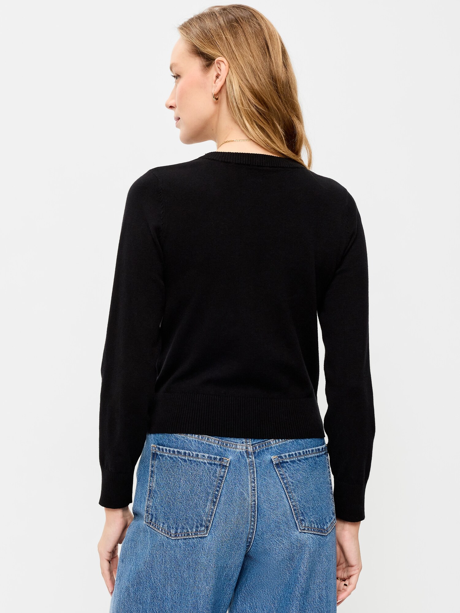 Женский свитер Old Navy SoSoft Lite Crew-Neck, цвет: Чёрный — фото 2