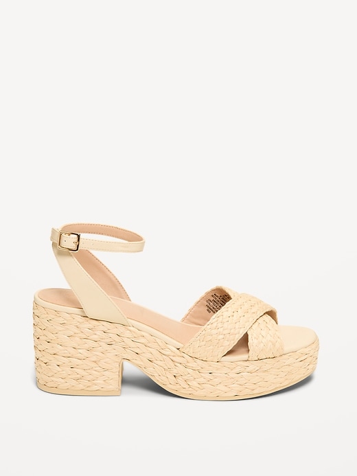 Image number 3 showing, Raffia Platform Sandals for Women