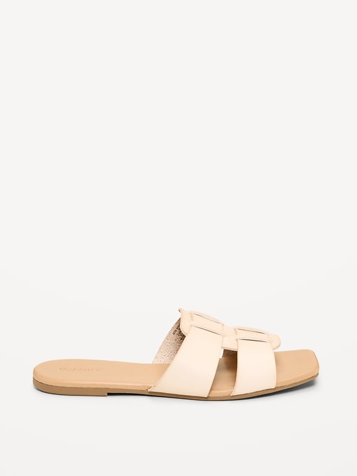 Image number 3 showing, Faux-Leather Slide Sandals