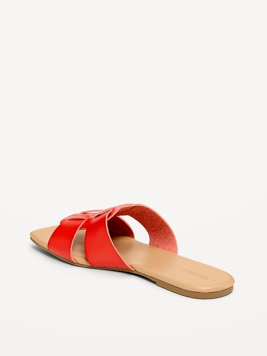 Image number 4 showing, Faux-Leather Slide Sandals