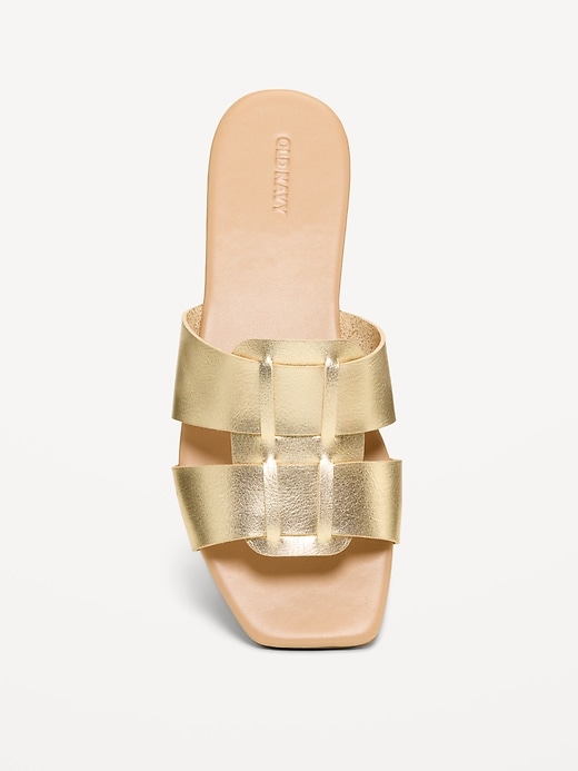 Image number 2 showing, Faux-Leather Slide Sandals