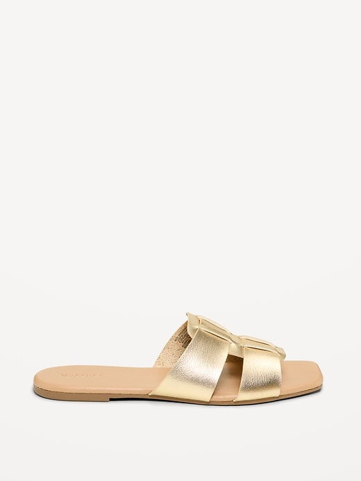 Image number 3 showing, Faux-Leather Slide Sandals