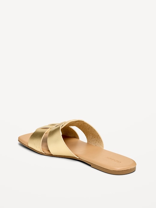 Image number 4 showing, Faux-Leather Slide Sandals