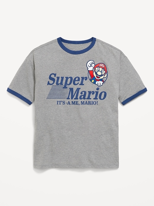 Image number 1 showing, Super Mario™ Oversized Gender-Neutral Graphic T-Shirt for Kids