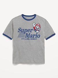 Image number 1 showing, Super Mario™ Oversized Gender-Neutral Graphic T-Shirt for Kids