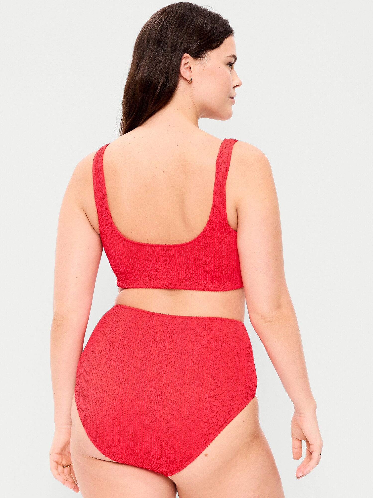 Верх бикини, круглый вырез, в рубчик — Old Navy, цвет: Amaryllis — фото 6