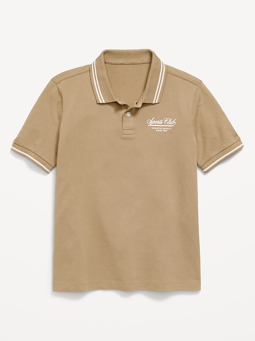 Image number 2 showing, Short-Sleeve Pique Graphic Polo Shirt for Boys