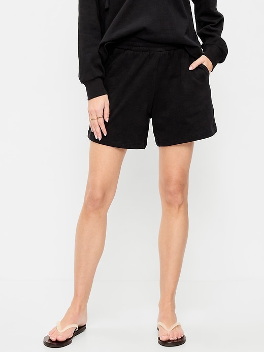 Image number 2 showing, High-Waisted Relaxed Shorts -- 5-inch inseam