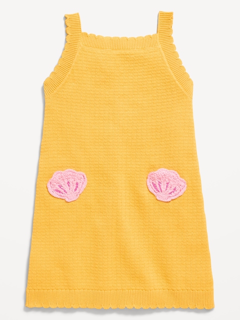 Sleeveless Sweater-Knit Embroidered Dress for Toddler Girls