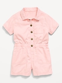 Image number 1 showing, Short-Sleeve Utility Romper for Toddler Girls