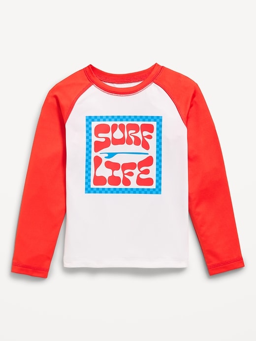 Image number 1 showing, Long-Sleeve Graphic Rashguard Swim Top for Toddler Boys
