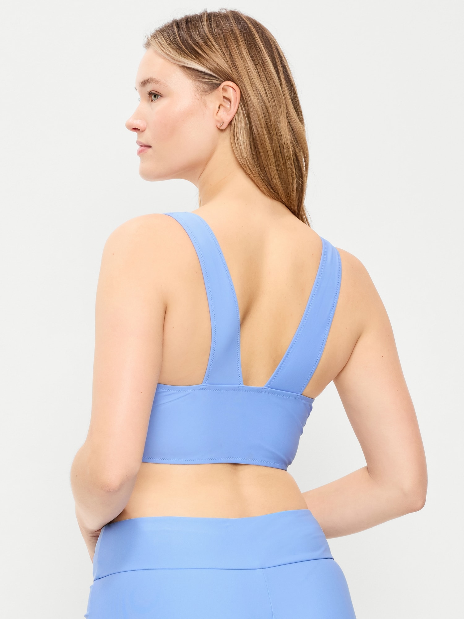 Matte Longline Bikini Swim Top