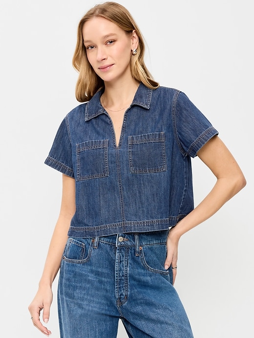 Image number 1 showing, Double-Pocket Popover Top