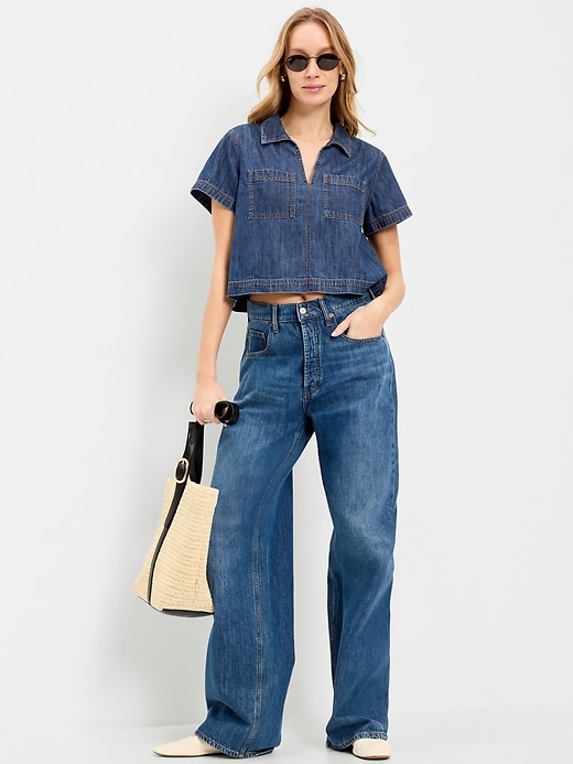 Image number 3 showing, Double-Pocket Popover Top