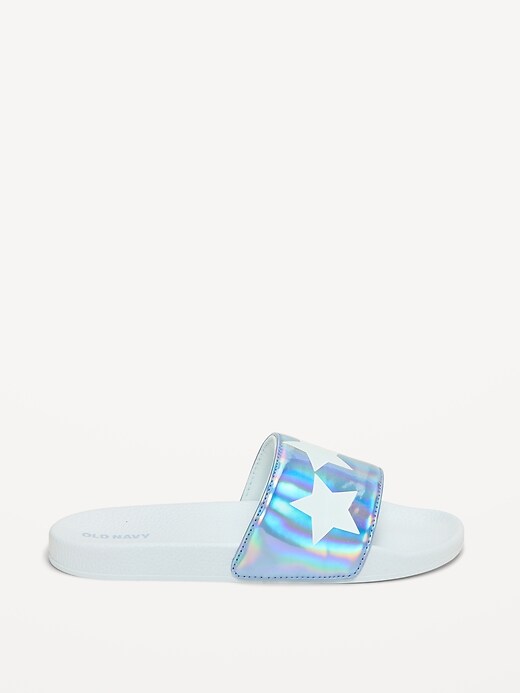 Image number 3 showing, Faux-Leather Pool Slide Sandals for Girls