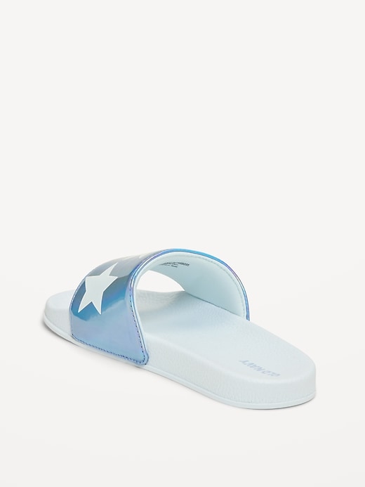 Image number 4 showing, Faux-Leather Pool Slide Sandals for Girls
