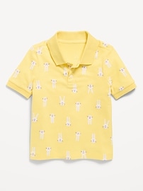 Image number 1 showing, Printed Short-Sleeve Pique Polo Shirt for Toddler Boys