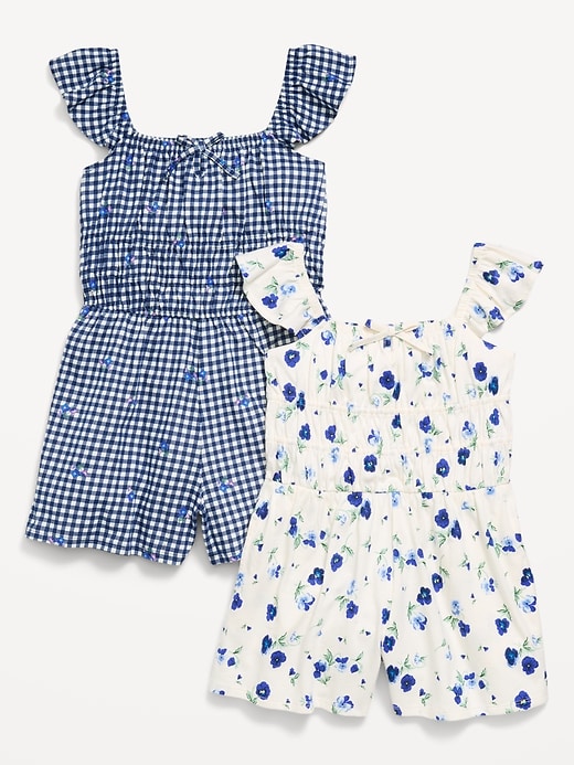 Image number 1 showing, Short-Sleeve Romper 2-Pack for Girls