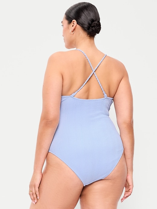 Image number 8 showing, Braided-Strap One-Piece Swimsuit
