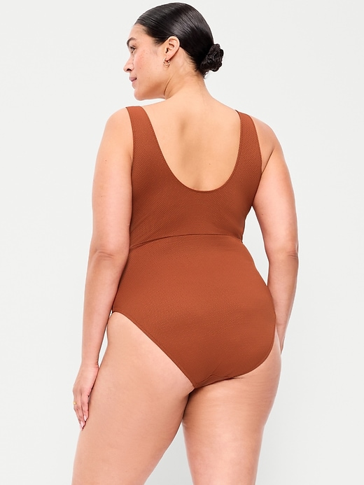 Image number 6 showing, Textured One-Piece Cut-Out Swimsuit