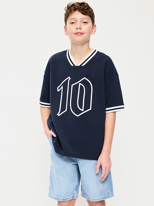 Image number 1 showing, Short-Sleeve Soccer Jersey Sweater for Boys