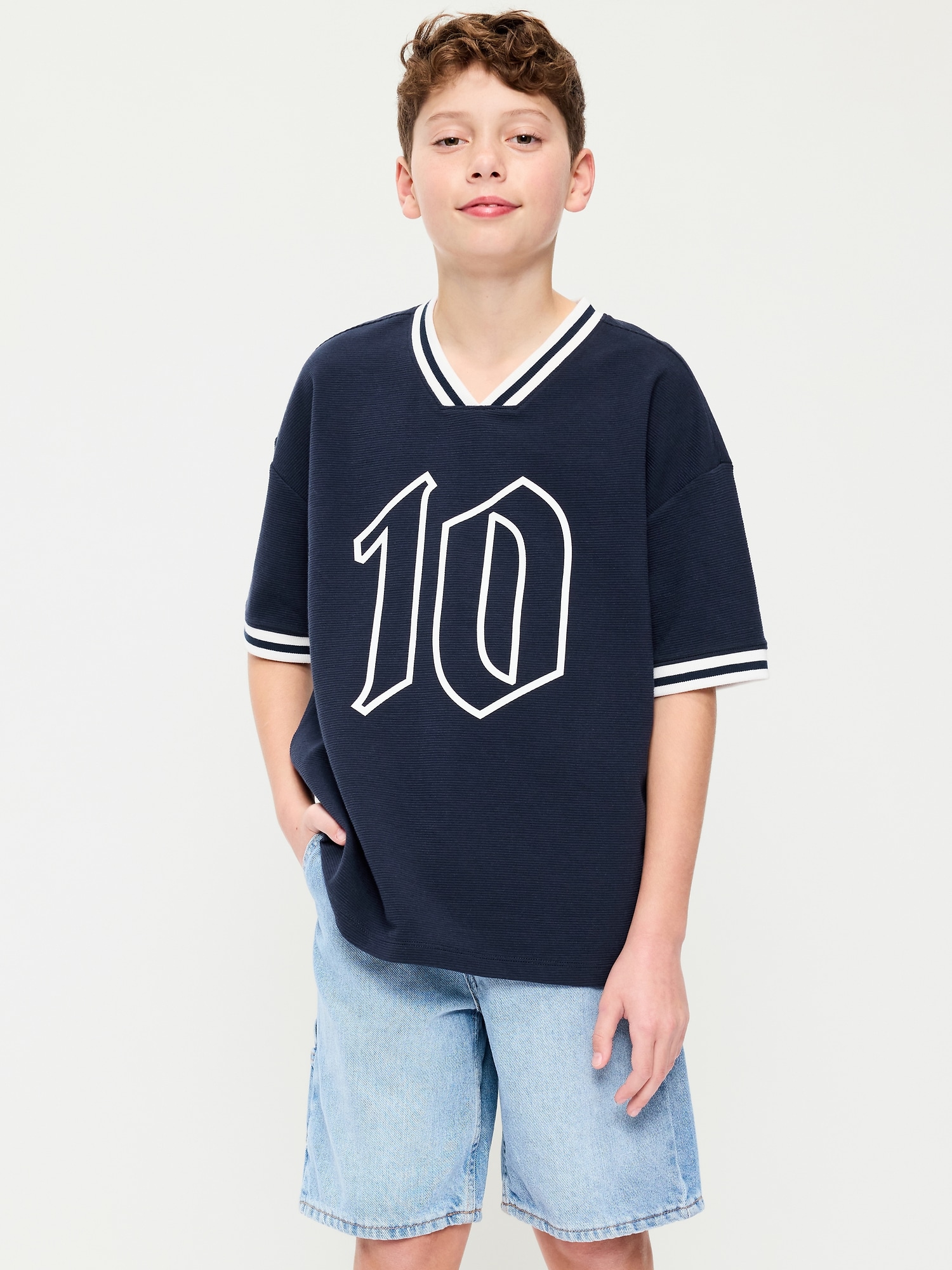 Short-Sleeve Soccer Jersey Sweater for Boys