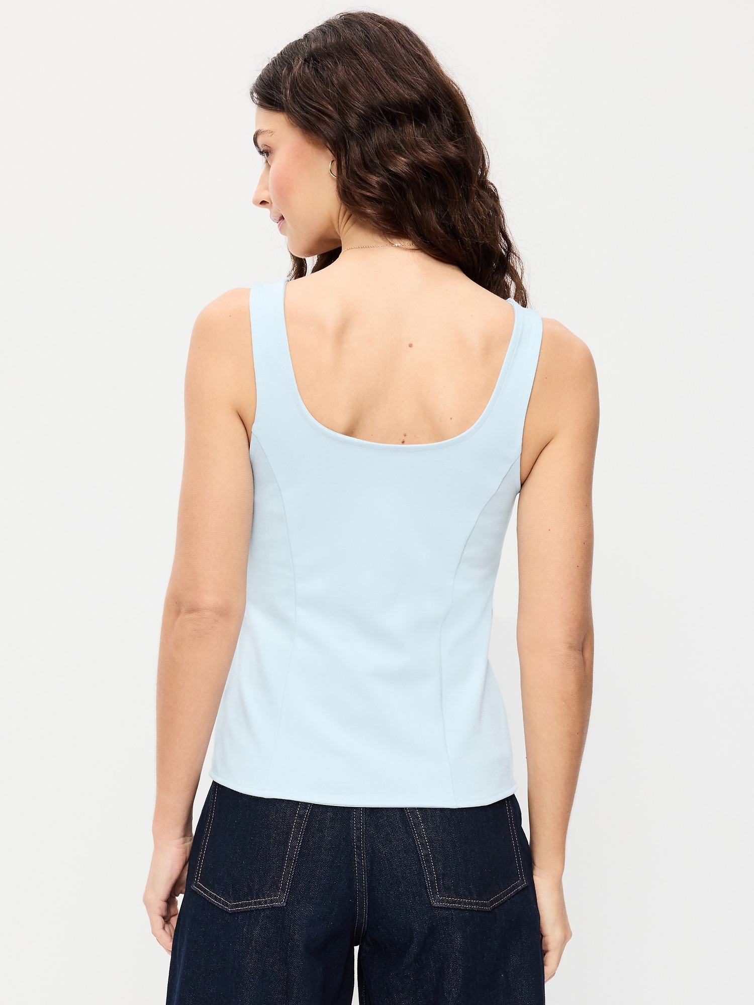 Sleeveless Button-Down Top