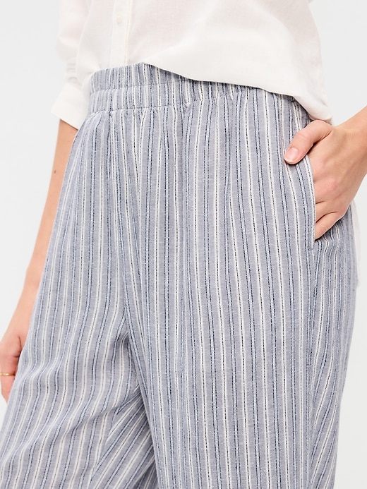 Image number 5 showing, High-Waisted Linen-Blend Straight Pants