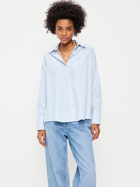 Tie-Back Button-Down Shirt