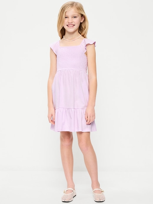 Image number 1 showing, Fit and Flare Smocked Dress for Girls