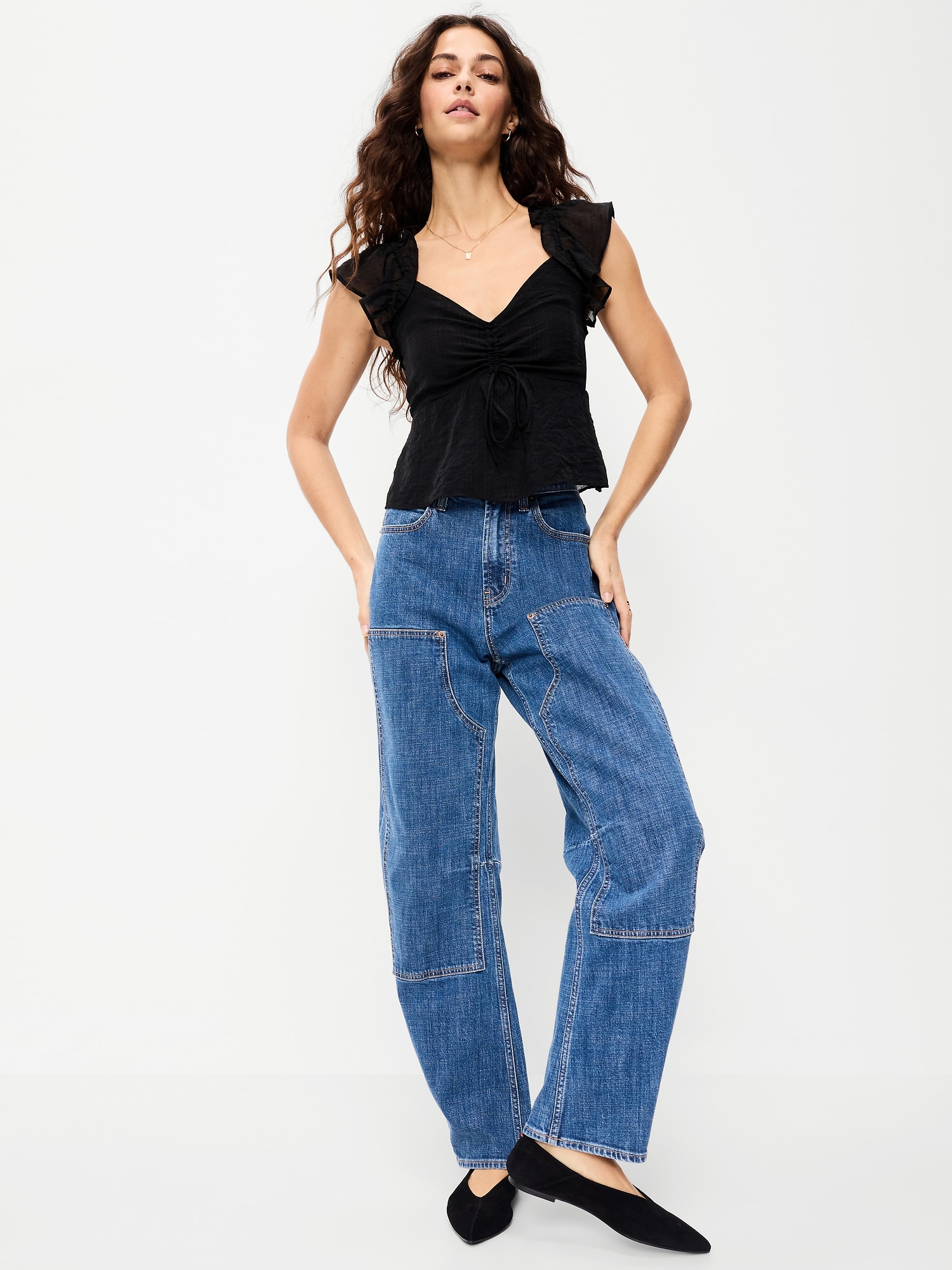 Flutter-Sleeve Fit & Flare Top