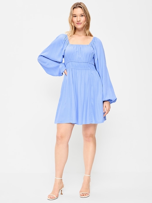 Image number 6 showing, Long-Sleeve Square-Neck Mini Dress