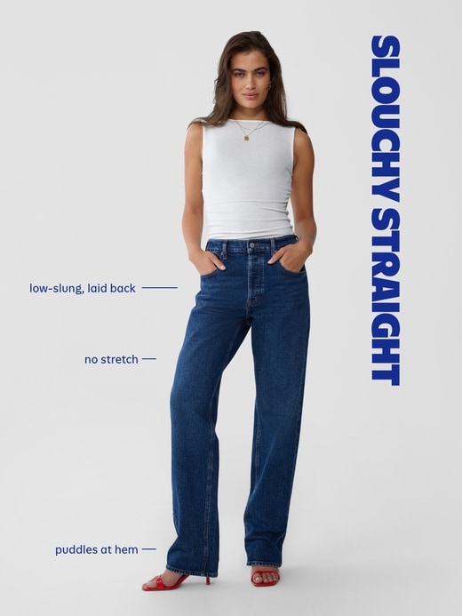 Image number 5 showing, Mid-Rise Slouchy Straight Jeans