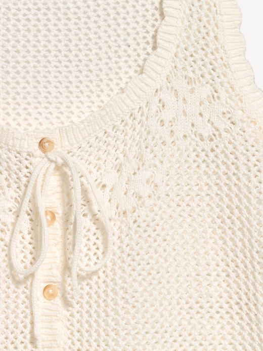 Image number 5 showing, Sleeveless Crochet Button-Front Tank Top