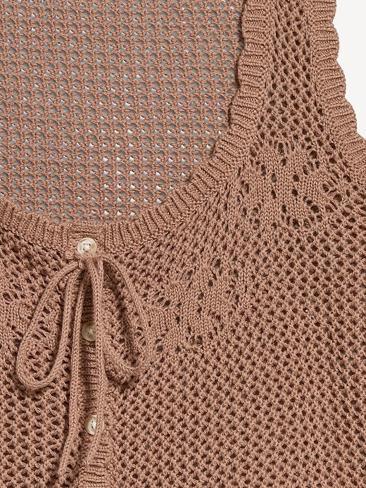 Image number 5 showing, Sleeveless Crochet Button-Front Tank Top