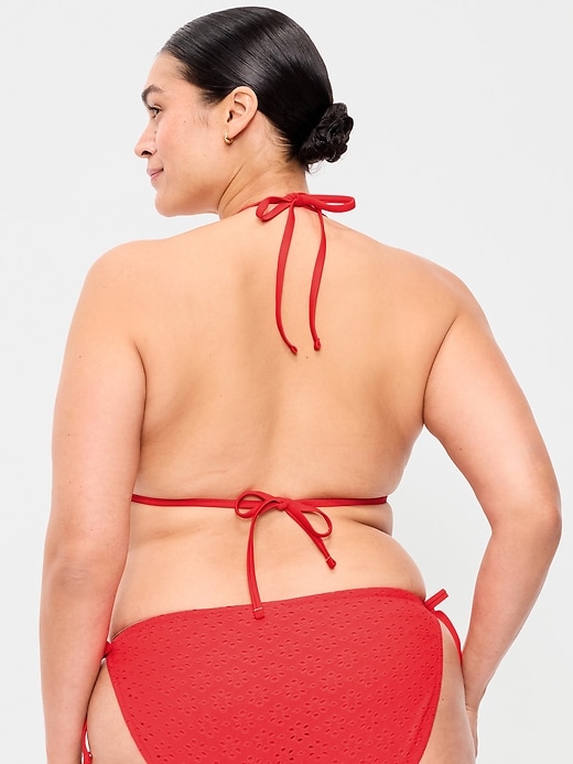 Image number 8 showing, Eyelet Triangle String Bikini Swim Top