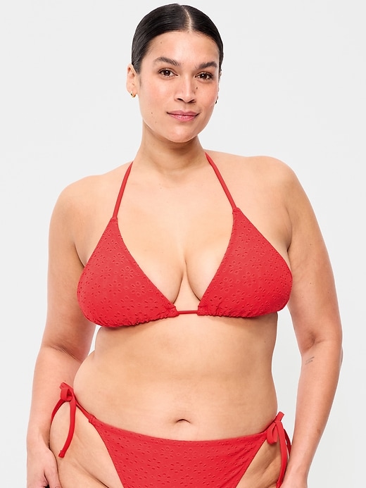 Image number 7 showing, Eyelet Triangle String Bikini Swim Top