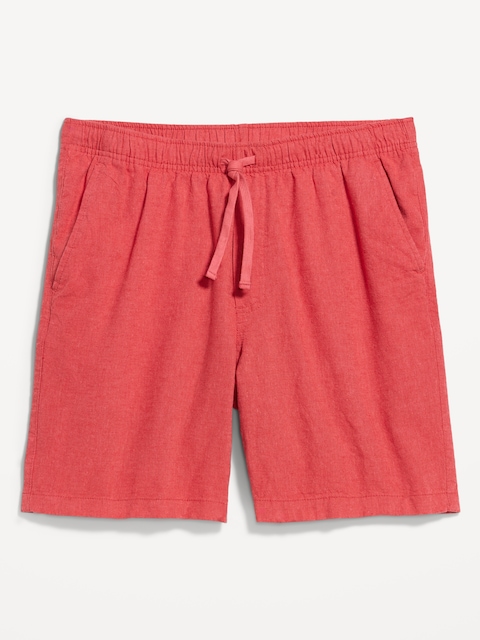 Linen-Blend Jogger Shorts -- 7-inch inseam