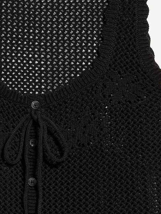 Image number 5 showing, Sleeveless Crochet Button-Front Tank Top
