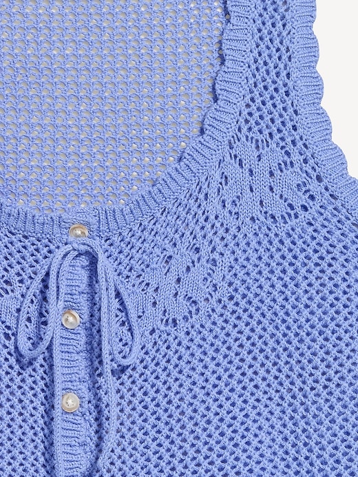 Image number 5 showing, Sleeveless Crochet Button-Front Tank Top
