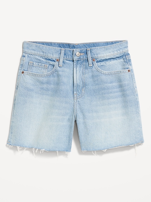 Image number 1 showing, High-Waisted Wow Baggy Jean Shorts -- 5-inch inseam