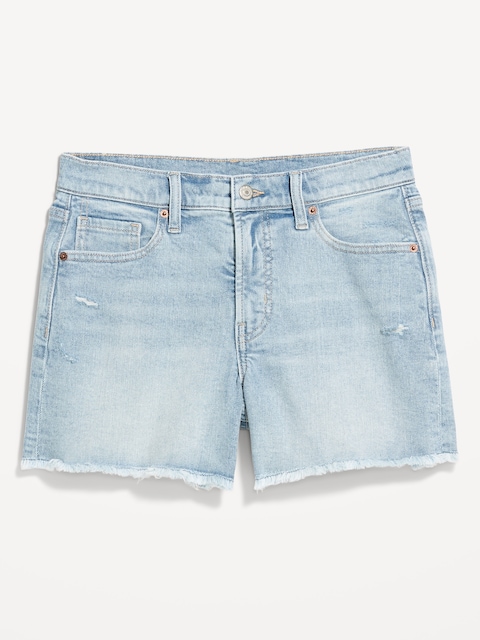 Curvy High-Waisted OG Jean Cut-Off Shorts -- 4-inch inseam