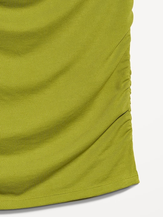 Image number 3 showing, Slit-Neck Ruched Top