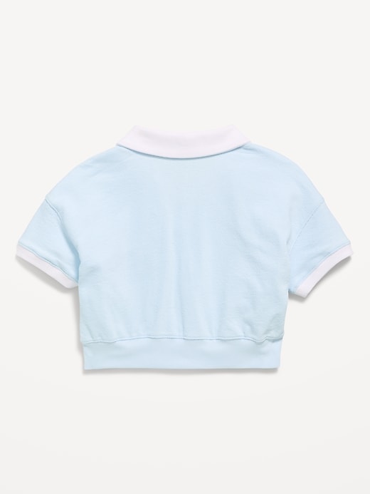 Image number 3 showing, Short-Sleeve Cropped Retro Terry Polo for Girls