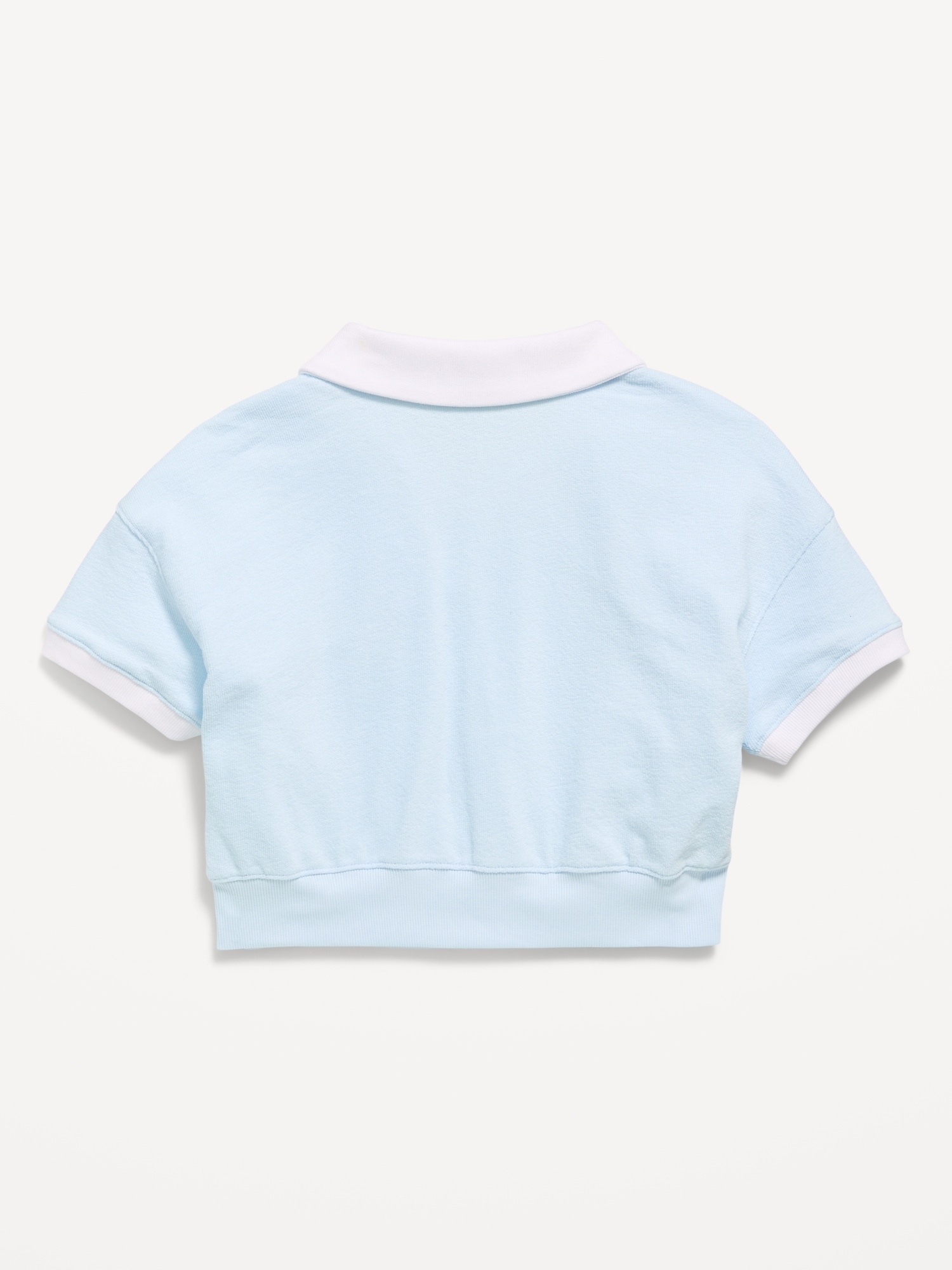 Short-Sleeve Cropped Retro Terry Polo for Girls
