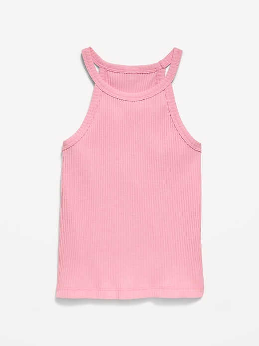 Image number 1 showing, Fitted Ribbed Halter Tank Top for Toddler Girls