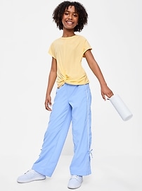 Image number 1 showing, CloudMotion Short-Sleeve Front-Knot T-Shirt for Girls